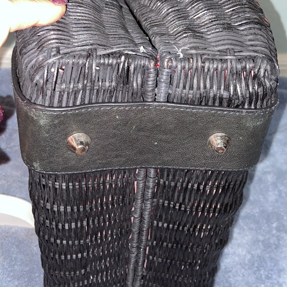 RARE Like new Adrienne Vittadini | vintage 90's wicker bag calf hair - Picture 8 of 16